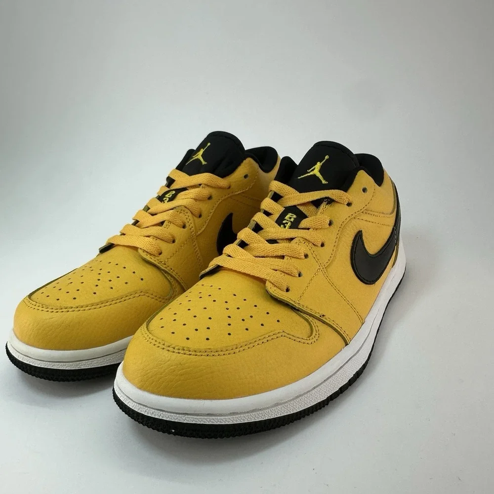 Nike Air Jordan 1 Low University Gold Black White 553558-700 Men's Size 9